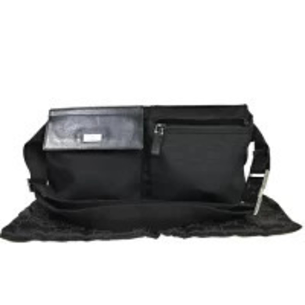 Gucci crest double belt Waist Crossbody bag Black